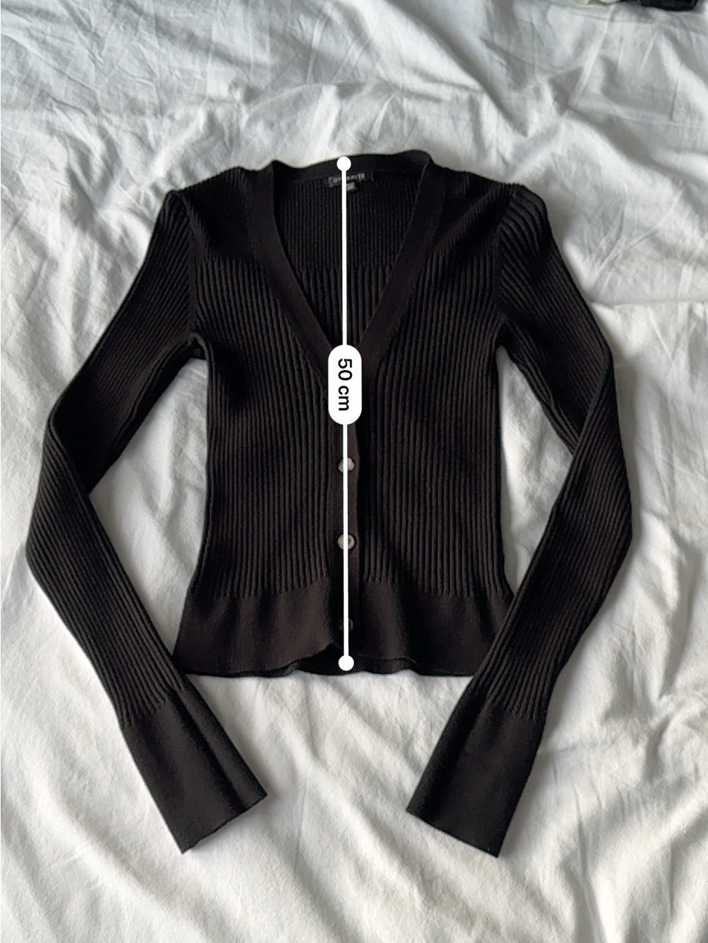 Dynamite Black Ribbed Button Cardigan - Picture 5 of 5